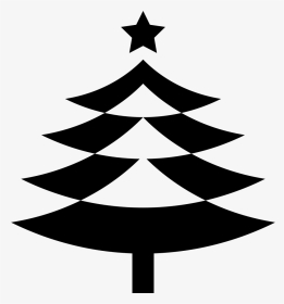 Christmas Tree With Star - Christmas Icon Black And White, HD Png Download, Transparent PNG