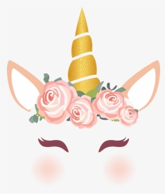 Unicorn Face Gold Horn, HD Png Download, Transparent PNG