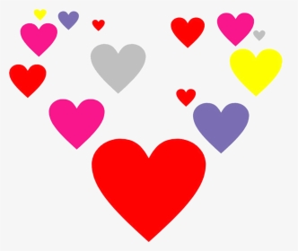 Floating Hearts Png - Hearts With Different Colors Png, Transparent Png, Transparent PNG