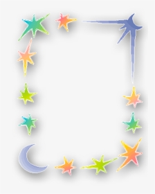 #ftestickers #watercolor #stars #moon #frame #borders, HD Png Download, Transparent PNG