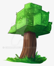 Tree With Face Clipart Vector Transparent Library Minecraft - Minecraft Tree Png, Png Download, Transparent PNG