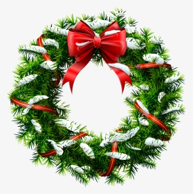 Christmas Wreath With Snow - Christmas Wreath Png, Transparent Png, Transparent PNG