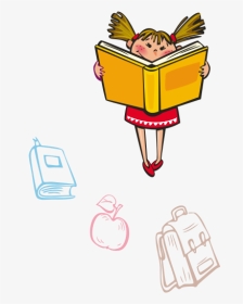 Girl Reading A Book Vector Image - Reading Month Poster, HD Png Download, Transparent PNG