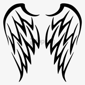Tribal Clipart Transparent Background - Tribal Angel Wings Tattoo, HD Png Download, Transparent PNG