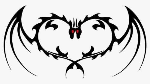 Png Designs Tribal Tattoo Heart Dragon On Sneakybandit - Dragon Heart Tattoo Designs, Transparent Png, Transparent PNG