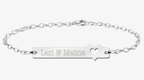 Silver Personalised Bracelet With Name Engraving And - Gouden Armband Met Naam, HD Png Download, Transparent PNG