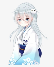 #snow #anime #animegirl #white #whitehair #beuty #cuteanimegirl - Cute Anime Girl White Hair, HD Png Download, Transparent PNG