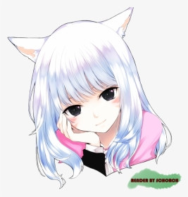 Anime Girl Gray Hair Neko, HD Png Download, Transparent PNG