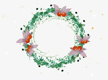 Christmas Wreath Clipart Circle - Christmas Wreath Drawing, HD Png Download, Transparent PNG
