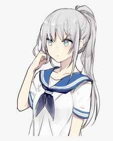 Anime Girl With Pony Tail, HD Png Download, Transparent PNG