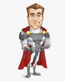 Thor Vector Cartoon - Superhero, HD Png Download, Transparent PNG