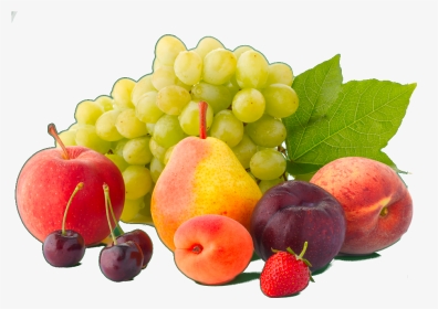 Apple Pear Grapes Peach Plum, HD Png Download, Transparent PNG