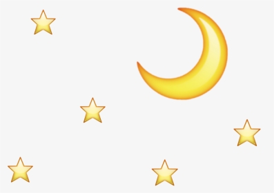 #moon #stars #night #sky #night Sky #sticker #moon - Crescent, HD Png Download, Transparent PNG
