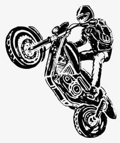 Motorcycle Clipart Jpeg - Harley Doing A Wheelie Drawing, HD Png Download, Transparent PNG
