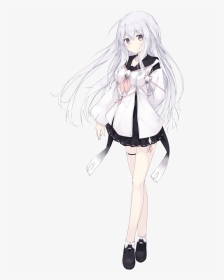 Anime Girl With Silver Hair And Green Eyes - Full Body Anime Girl Standing, HD Png Download, Transparent PNG