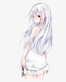 #anime #animegirl #white #whitehair #freetoedit - Anime Girl With Long White Hair, HD Png Download, Transparent PNG