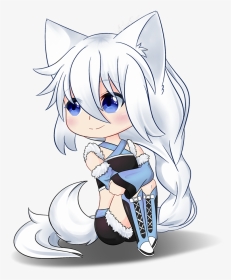 Chibi Anime Wolf Girl, HD Png Download, Transparent PNG