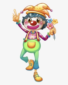Tubes Clowns Pierrots Pinterest - Drawing Clown With Sneezing Flower, HD Png Download, Transparent PNG