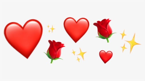 #emoji #iphone #red #rose #yellow #heart #aesthetic - Iphone Heart Aesthetic, HD Png Download, Transparent PNG