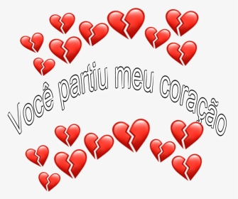 #heart #heartbroken #heartemoji #emoji #emoticons #coracaopartido - Heart, HD Png Download, Transparent PNG