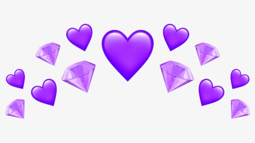 #emoji #crown #corona #heart #violet #violeta #purpura - Purple Heart Crown Edit, HD Png Download, Transparent PNG