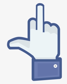 Facebook Piss Off Icon By Fearoftheblackwolf On - Blue Facebook Middle Finger, HD Png Download, Transparent PNG
