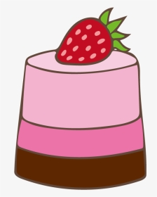 Clip Free Stock Desserts Clipart Mousse Cake - Strawberry Cake Cartoon Free, HD Png Download, Transparent PNG