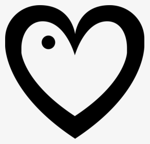 Black And White Bold Heart, HD Png Download, Transparent PNG