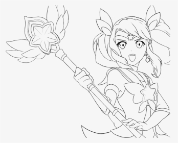 Star Transparent Lineart - Lux Star Guardian Drawing, HD Png Download, Transparent PNG