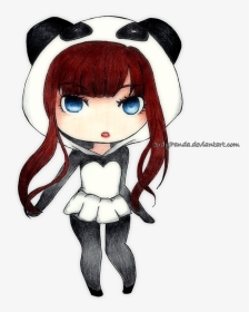 Chibi Anime Panda Girl Cute Panda Drawings, HD Png Download, Transparent PNG