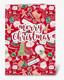 Merry Christmas Watercolor Pattern Card Greeting Card - Christmas Card, HD Png Download, Transparent PNG