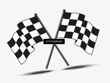 Crossed Checkered Flags Vector Clipart , Png Download - Black And White Square Flag, Transparent Png, Transparent PNG