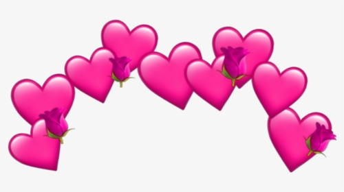 #pink #hearts #hearts #pinkhearts #pinkheart #emoji - Heart Emoji On Head, HD Png Download, Transparent PNG