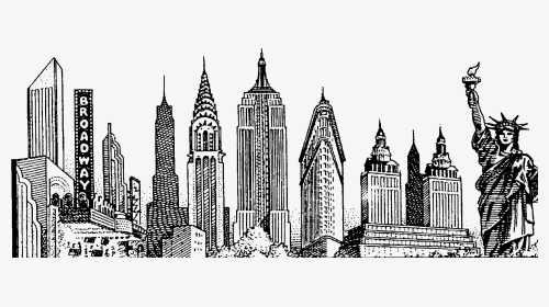 Comic Cityscape Png - New York City Skyline Drawing, Transparent Png, Transparent PNG