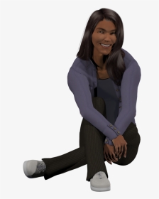 Woman Sitting On Floor Png - Sitting On Floor Pose, Transparent Png, Transparent PNG
