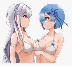 Emilia And Rem Fanart, HD Png Download, Transparent PNG