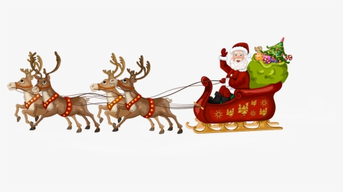 santa claus with reindeers png