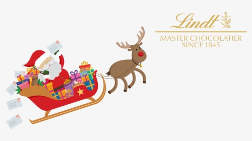 Santa Claus Christmas Gift Reindeer Christmas Gift - Lindt Santa With Sleigh, HD Png Download, Transparent PNG