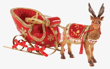 Santa Sleigh Reindeer Png Download - Christmas Chariot Png, Transparent Png, Transparent PNG