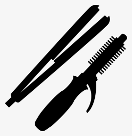 Hair Straighter And Hair Curler - Hair Styling Icon Png, Transparent Png, Transparent PNG