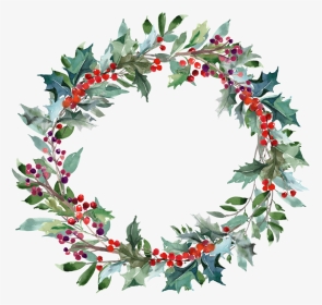 Watercolor Christmas Wreath Png, Transparent Png, Transparent PNG