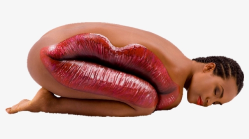 #surreal #ftestickers #woman #laying #mouth #lips - Body Art Piece, HD Png Download, Transparent PNG