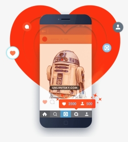 Increase Instagram Followers - R2-d2, HD Png Download, Transparent PNG