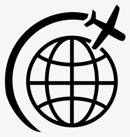 Airplane Flight In Circle Around Earth - World Plane Icon Png, Transparent Png, Transparent PNG