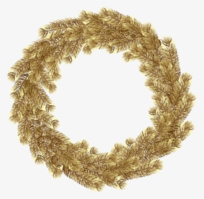 Christmas Wreath Gold Png Clip Art - Christmas Wreath White Png, Transparent Png, Transparent PNG