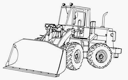 Clip Art Free Stock Bulldozer Clipart Skid Steer - Construction Equipment Line Drawing, HD Png Download, Transparent PNG