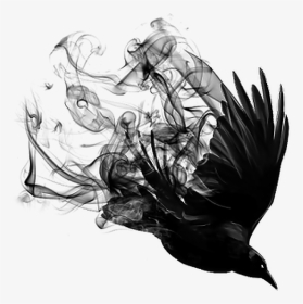 #bird#crow#black#smoke - Raven Halloween, HD Png Download, Transparent PNG
