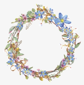 Banner Freeuse Transparent Wreath Twig - Water Color Floral Wreath Free, HD Png Download, Transparent PNG