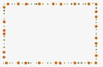 オレンジ色の小花フレーム 無料イラスト愛 - Simple Flower Borders Png, Transparent Png, Transparent PNG