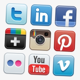 A Selection Of Social Media Service Logos - Social Media Website Logo, HD Png Download, Transparent PNG